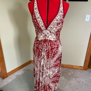 Angie Red and White Maxi Dress